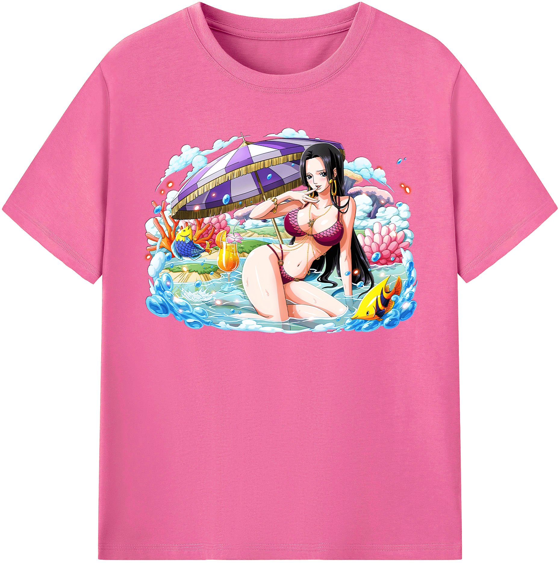 ワンピース ボア・ハンコック ONE PIECE Boa·Hancock レディースカジュアルプリントTシャツ（綿100％）